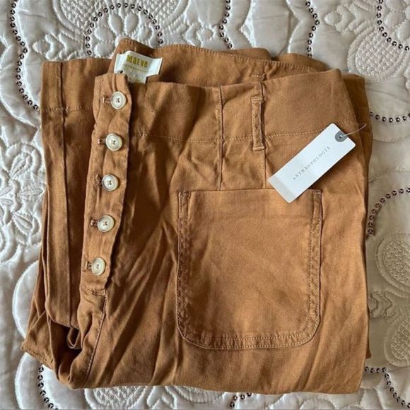 Anthropologie Maeve Relaxed Wide-Leg Trousers Pants NWT Size 14 - Picture 6 of 8